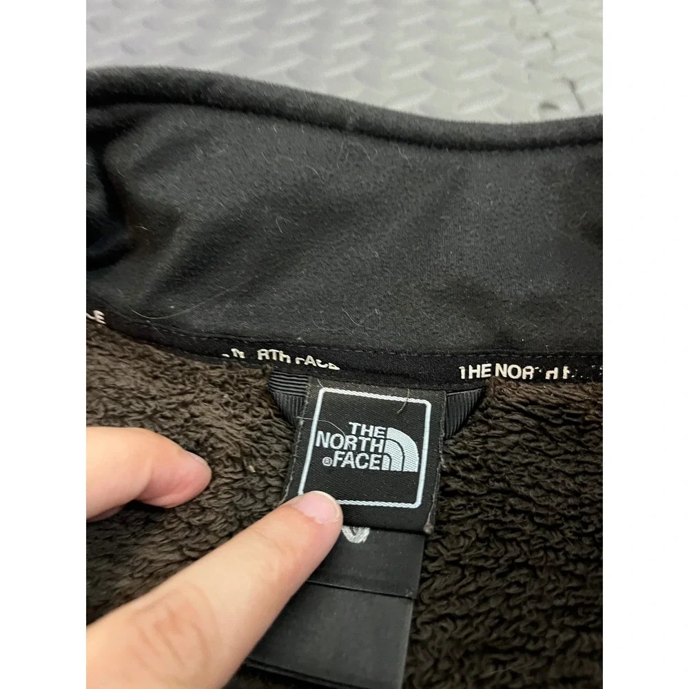 The North Face Osito Fleece Jacket Womens L Brown Full Zip Soft Fuzzy Mock Neck